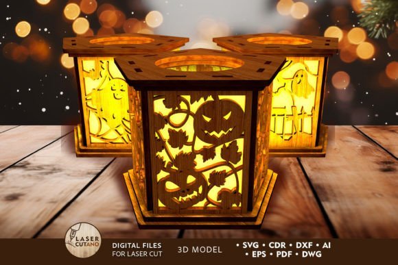 Juego De Candelabros Decorativos Para Halloween Creativo Digital